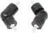 MERIVILLE Hinged Elbow Connector - Designed for Bay Window Curtain Rods or Corner Drapery Rods up to 1-inch Diameter, Black Finish, 2 Pcs