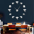 The Geeky Days Jungle Animals Elephant DIY Large Wall Clock Home Decor Modern Design Mirror Effect Giant Frameless Elephants DIY Clock Wall Watch (Silver)