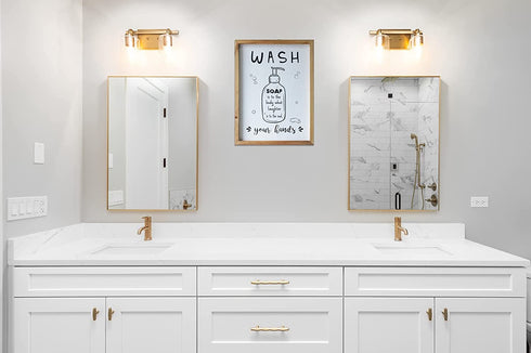 Funny Bathroom Sign Wash Your Hand Wood farmhouse Bathroom Wall Decor Rustic Decorative Plaque and Sign