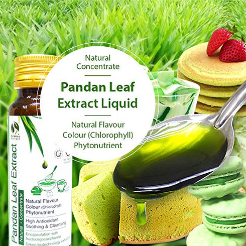 Pandan Extract Concentrate for Bakery & Beverage 60g | Standardized Plant Extract of the East,Fresh Natural Asian Gourmet Flavoring Ingredient