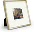 Frametory, 8x8 Aluminum Frames with Ivory Mats for 4x4 Pictures/Photos - Real Glass- Portrait/Landscape - Horizontal and Vertical Formats for Wall and Table Mounting (Gold, 2 Pack)