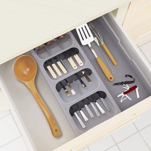 Silverware Flatware Organizer,Tray for Drawer, Kitchen Drawer Organizer,Expandable Tray for utensil,Cutlery,Forks, Spoons,Condiment Organizer Storage