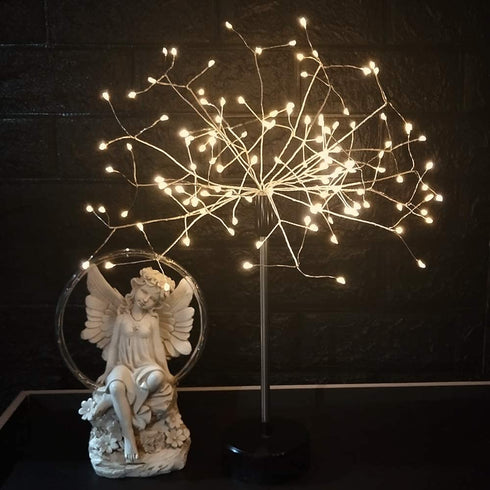 Firework Table Lamp Fairy Light 120 LED DIY Starburst Dandelion Battery Powered 8 Modes Lights with Remote Control for Banquet Party Home Garden Dinner Table Decoration Thanksgiving Christmas Wedding