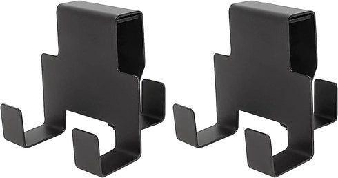 Morobor 2pcs Triple Hooks, Over Shower Glass Door Hooks for Frameless Glass Shower Door, Stainless Steel Towel Hooks Over The Bathroom Glass Wall (Black)