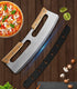 Pizza Cutter Rocker with Wooden Handles & Protective Cover, 14" Sharp Stainless Steel Pizza Slicer Wheel , Upgrade Accessories Chopper for Kitchen Tool Pizza Knife Cutters