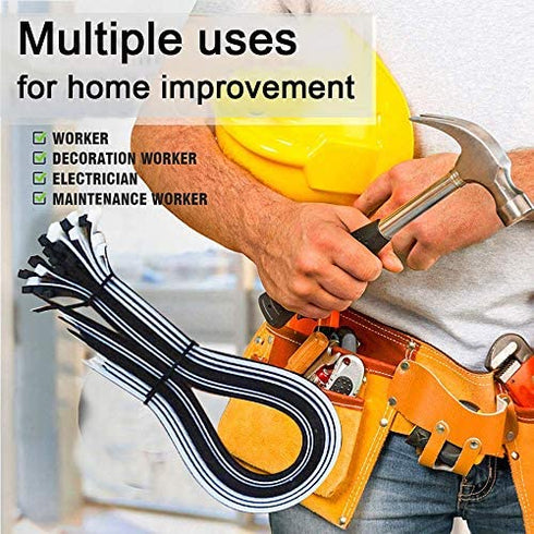 Cable Zip Ties Heavy Duty 26 Inch, Large Durable Adjustable Nylon Wire Ties,Tensile Strength 120 Pounds for Indoor and Outdoor UV Resistant, Plastic Tie Wraps Black & White (40 Pack)
