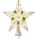 Kurt S. Adler Kurt Adler 11.75-Inch 30 Fairy Light Gold Star with Pinecones Treetop Tree Topper, Multi