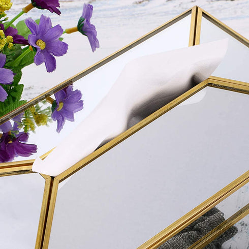 Sumnacon Rectangular Mirror Glass Paper Tissue Box, Decorative Glass Napkin Storage Box, Facial Tissue Holder for Dresser, Bathroom, Bedroom, Home Decor, Office, Bar, Restaurant, Large