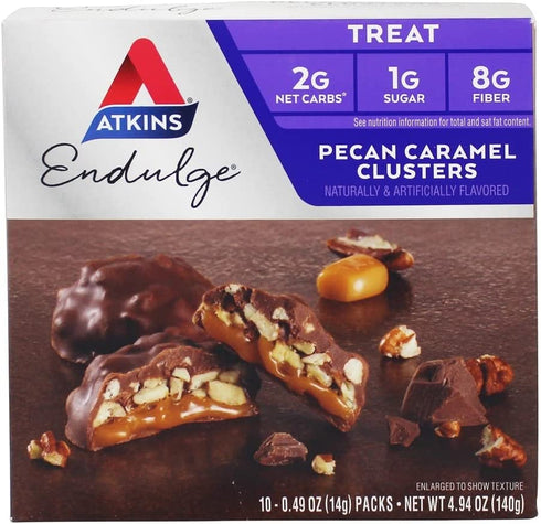Atkins Endulge Pecan Caramel Clusters, 0.49 Ounce (Pack of 10)