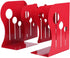 Homend Bookends Metal Iron Adjustable Books Holder Stand Desk Heavy Duty Nonskid Bookend (Red, Large)