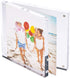 Picture Frame, TWING 4x4 Inch 2 Pack Acrylic Photo Frames Horizontal Magnet Double Sided Picture Frame Set with Microfiber Cloth,10 + 10MM Thickness Clear Picture Frame Desktop Display