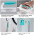 MEXERRIS Scrub Brush with Floor Scrubber Deck Brush Long Handle Combo Cleaning Kits, Stiff Bristles Durable Scrubbing Grout Brushes for Carpet Bathroom, Shower, Sink, Bathtub, Tile, Kitchen Surface
