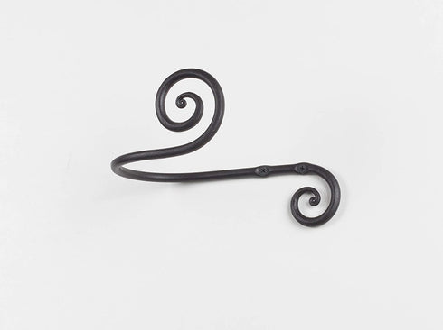 RTZEN Decorative Large Curtain Holdbacks - Set of 2 - Wrought Iron Window Drapery Tiebacks - Handmade Rod Drape Tieback Black Hooks - Rot Metal Drapes Hangers - Unique Hand Craft D©cor