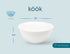Large Serving Bowls, By Kook,Ceramic Make, For Snacks, Salad, Pasta, White, Set of 2, 9.25 inch, 3.75qt