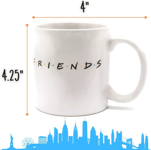 Silver Buffalo Friends Doodle Logo Ceramic Mug, 20 Ounce White