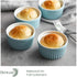 DOWAN Ramekins 6 oz Oven Safe - 6 oz Ramekins for Creme Brulee Souffle, Porcelain Ramekins for Baking, Classic Style Ramekins Bowls, Set of 6, Blue