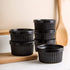 KitchenTour Porcelain Souffle Dishes 8 Ounces Ramekins for Baking Souffle, Creme Brulee - Set of 6, Black