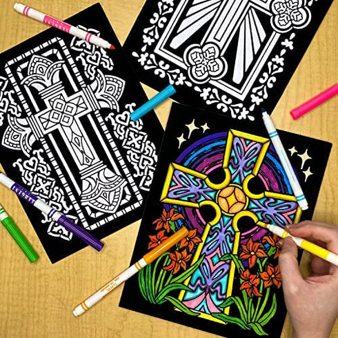 Stuff2Color Crosses - 6 Pack of Fuzzy Velvet Coloring Posters