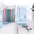 Qualsen Adjustable Bookends Metal Book Ends Book Organizer Heavy Duty Bookends for Kids Bookends Non Skid Desktop Book Stand Holder for Desk Shelf Office, Water Cube White