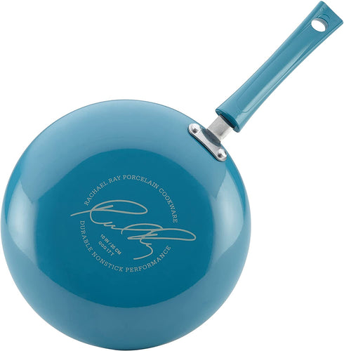 Rachael Ray Cityscapes Nonstick Frying Pan/Skillet, 8 Inch, Turquoise
