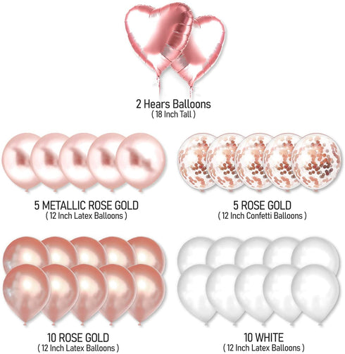 PartyForever Happy 50th Birthday Decorations for Women Rose Gold Supplies Big Set Including Happy Birthday Banner with 50 and Fabulous Bday Sash for Her Party Decor