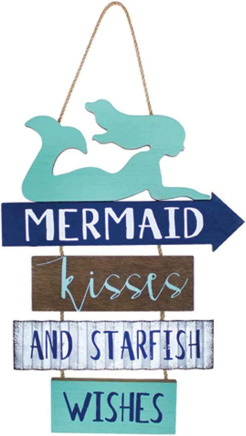 unison gifts SGI-372 13 INCH Mermaid Kisses Wall Sign, Multicolor