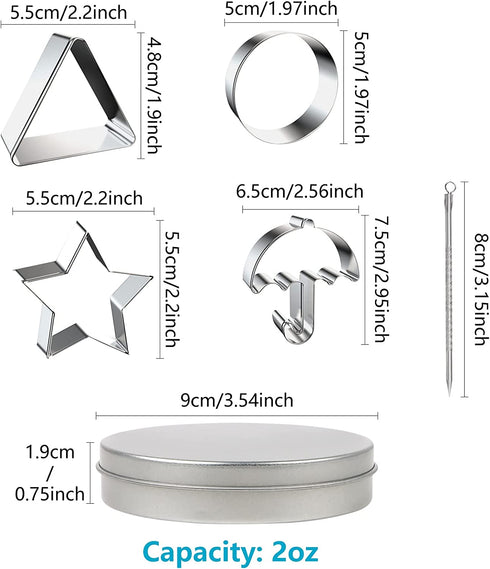 EVERMARKET 20 Pcs Squid TV Game Cookie Cutters Set,4 Stainless Steel Biscuit Cutters 8 Metal Tins& 8 Needles Sugar Candy Molds Cookie Cutters for 2021 Squid TV Game Halloween Christmas Party Props