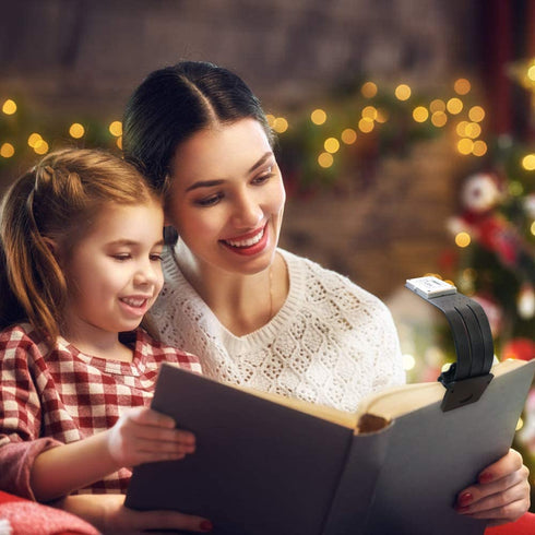 Vekkia Bookmark Book Light, Clip on Reading Lights for Books in Bed, Infinite Brightness Levels, Soft Light Easy for Eyes, Built-in USB Cable Easy Charge. Perfect for Avid Readers