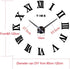 Mila 3D Frameless Wall Clock Large DIY Wall Sticker Decorations for Living Room Bedroom Office (Black)