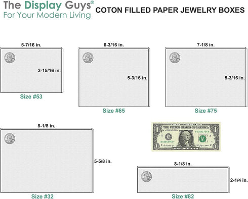 TheDisplayGuys 25-Pack #33 Cotton Filled Cardboard Paper Jewelry Box Gift Case - Matte Black (3 1/2" x 3 1/2" x 1")