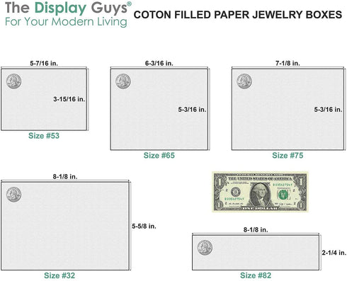 TheDisplayGuys 25-Pack #21 Cotton Filled Cardboard Paper Jewelry Box Gift Case - Marble White (2 5/8" x 1 5/8" x 1")