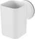 Umbra Flex Sure-Lock Toothbrush Holder, Bathroom Storage Tumbler, Cup for Toothpaste, Combs and Makeup Brushes - Attaches to Glass Panes, Mirrors and Tiles with SureLock Technology, No Drilling, White