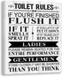 Kas Home Bathroom Canvas Wall Art Rustic Funny Toilet Rules Prints Signs Framed Wood Background Bath Room HD Picture Artwork Home Decor (Toilet-02, 12 X 15 inch)
