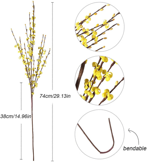 Starryle 10Pcs 29.5'' Long Artificial Flowers Stem Fake Jasmine Flower Faux Jasmines Plant for Home Bathroom Living Room Farmhouse Wedding DIY Flower Vase Decor (Yellow)