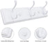 Wooden Wall Mount Coat Rack, Mounted Organizer for Closet, Bathroom, Bedroom, Entryway, Hallway, Foyer, Heavy Duty Double Hooks Hanging Towels, Hats, Bags, Backpacks, Jackets, Keys (White, 3 Hooks)