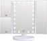 SHNAP Makeup Mirror with Lights, Touch Screen Vanity Mirror, 2X/3X Magnification, Dimmable 21Leds Trifold Mirror, Dual Power Supply, 180° Rotation, Portable Cosmetic Light Up Mirror with Gift Box