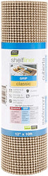 Smart Design Classic Grip Shelf Liner - 12 Inch x 60 Feet Total (Set of 6 Rolls) - Non Adhesive, Strong Grip Bottom, Easy Clean Kitchen Drawer, Cabinet, Cupboard Dresser Cover, Non Slip - Taupe