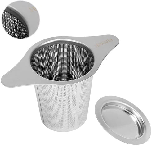 Stainless Steel Tea Infuser, JEXCULL Premium Tea Strainer with Two Handles & Large Capacity for Loose Tea Leaf, Classic Metal Mesh Tea Filter for Cups, Mugs, Teapots