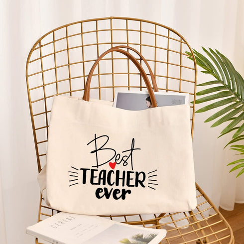 Kifasyo Teacher Gifts Teacher Book Tote Bag for School Work, Shopping, Beach, Travel