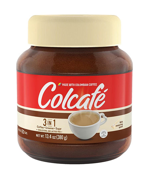 Colcaf© 3-in-1 Coffee Mix Jar | Coffee, Cream & Sugar in a Delicious Cup | Cholesterol & Lactose Free| 100% Colombian Coffee | 13.4 Ounce (Pack of 1)