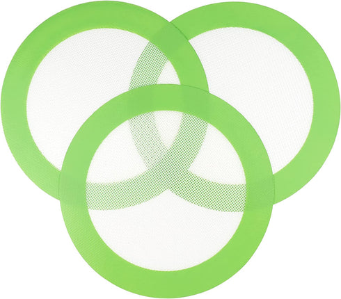 BESTonZON Silicone Baking Mats, 3-Pack Non-Stick Round Silicone Baking Sheet Liner,Reusable Heat Resistant Baking Pastry Sheets Round(Green)