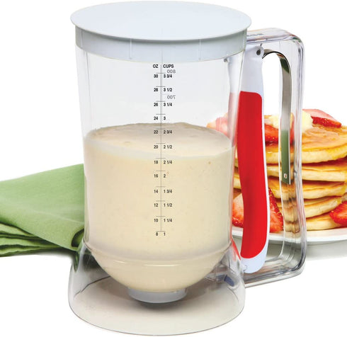 Norpro 1013 Batter Dispenser Clear/Red, 4 cup