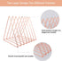 Urban Deco Triangle Desk File Organizer Metal Magazine Rack 7 Section Magazine File holder for Desk Record stand Rose Gold Desk Organizer Magazine Storage For Home (2 Pack)