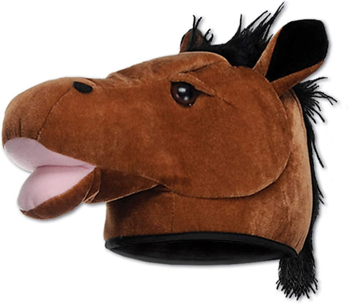 Plush Horse Head Hat Party Accessory (1 count) (1/Pkg)