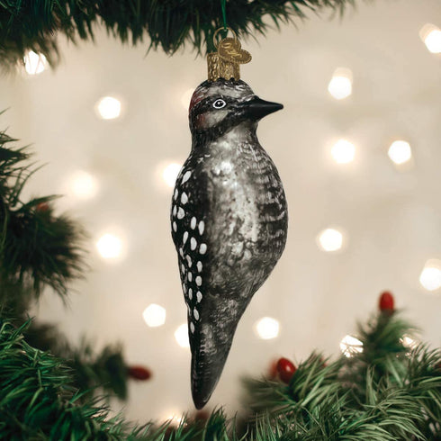 Old World Christmas Vintage Hairy Woodpecker
