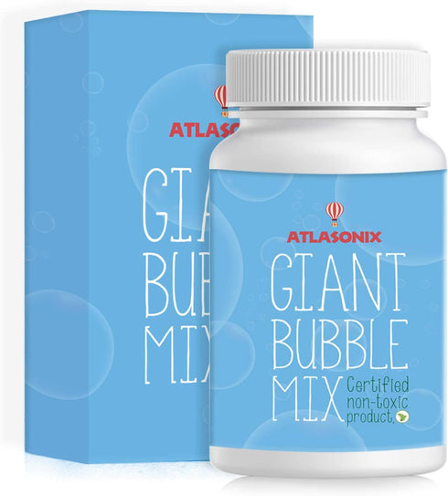 Atlasonix Giant Bubbles Mix - Makes 7 Gallons of Big Pure Bubble Solution for Kids | Non Toxic All Natural Bubble Concentrate for The Largest Bubbles | Birthdays, Outdoor Family Fun