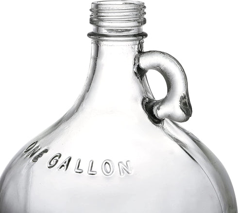 Dicunoy 1 Gallon Glass Jugs, Large Fermenting Jug with Handle and Cap, 128oz Watter Bottle with Seal Lid for Juice, Milk, Water, Vinegar, Olive Oil, Limoncello, Kitchen, Home Decoration, Change Jar