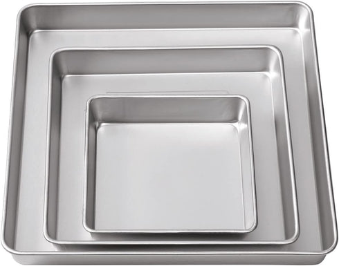 Wilton Performance Pans Square Cake Pans Set, 3 Piece - 8, 12 and 16-Inch Cake Pans