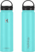 H2 Hydrology Adventure Water Bottle with 3 LIDS | Double Wall Vacuum Insulated Stainless Steel Wide Mouth | Sports Hot & Cold Leak Proof Sweat Free Thermos