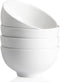 SWEEJAR 39 Ounce Serving Bowls for Salad Pasta Side Dish, 7 inch Ceramic Bowl Set for Family Daily Use, Stackable Bowls for Kitchen, Set of 4 (White)